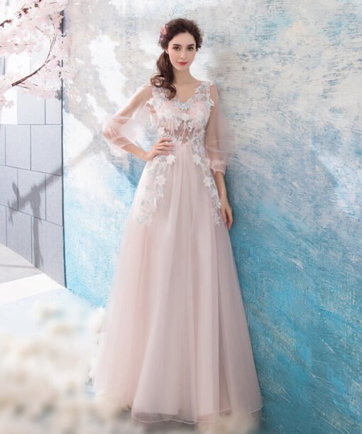 pink long dress-0934-05