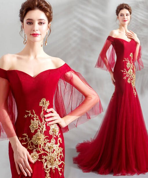 red mermaid dress-945-03