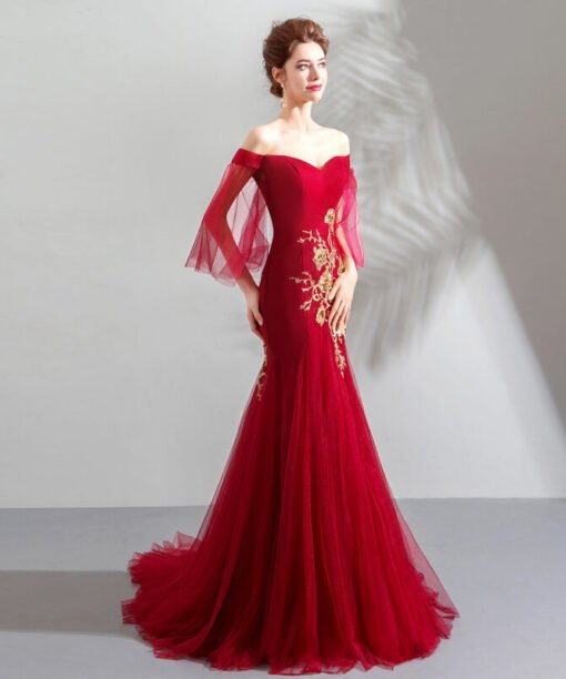 red mermaid dress-945-05