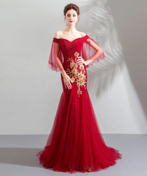 red mermaid dress-945-06