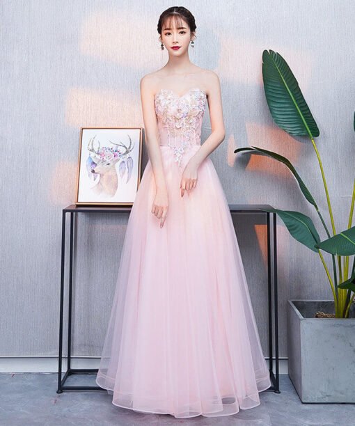 strapless pink dress-0931-02