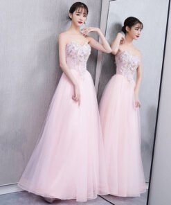 strapless pink dress-0931-04