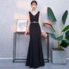 v neck black dress-0928-05