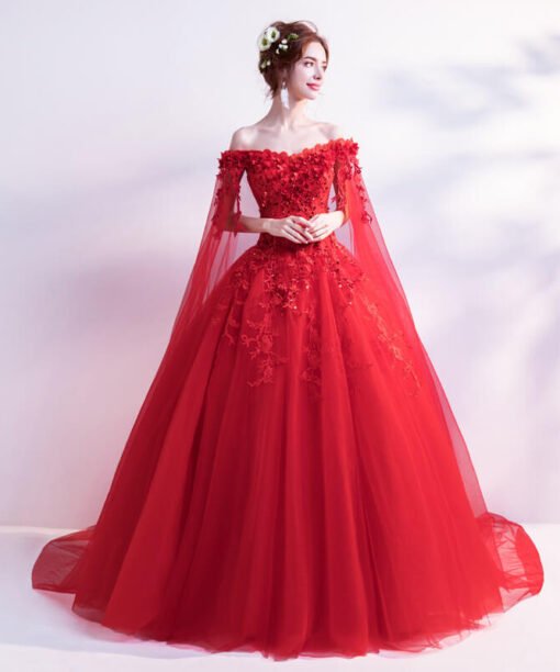 wedding dress with cape train-0935-02