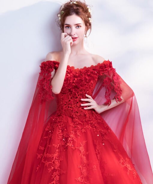 wedding dress with cape train-0935-03