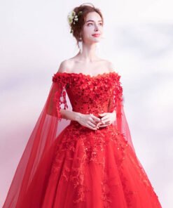 wedding dress with cape train-0935-04