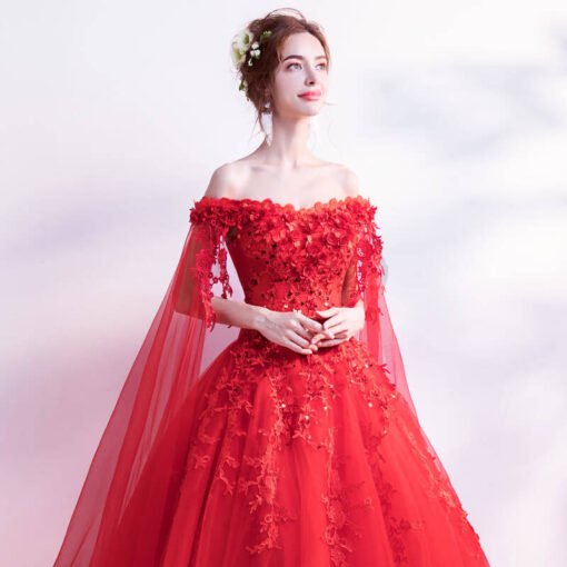 wedding dress with cape train-0935-04