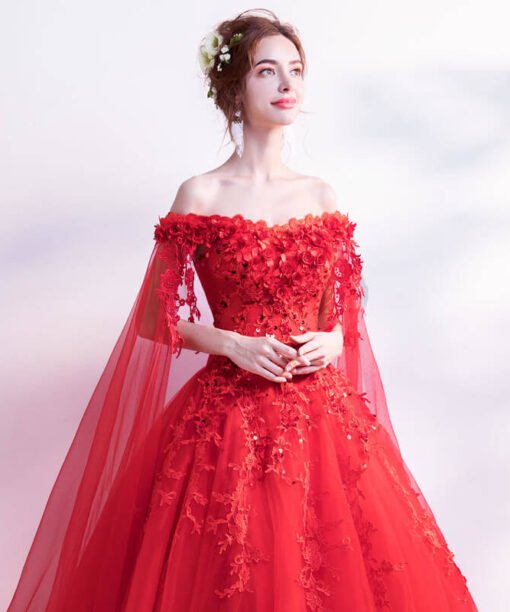 wedding dress with cape train-0935-04