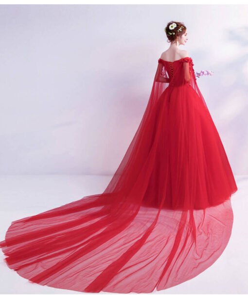 wedding dress with cape train-0935-06