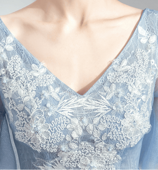 blue tea length dress-952-01