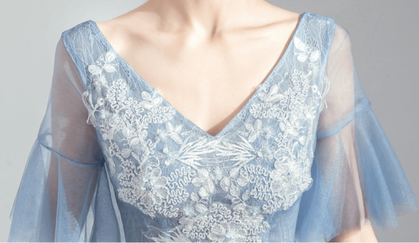 blue tea length dress-952-01