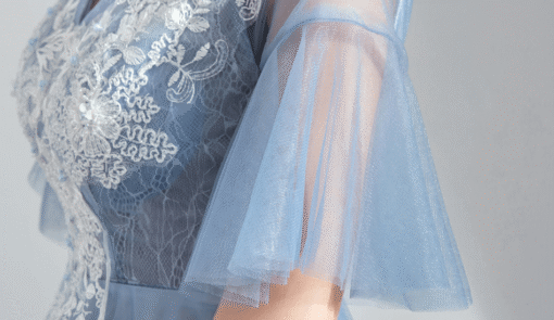 blue tea length dress-952-02