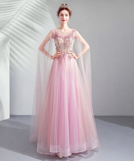 cape sleeves dress-947-05