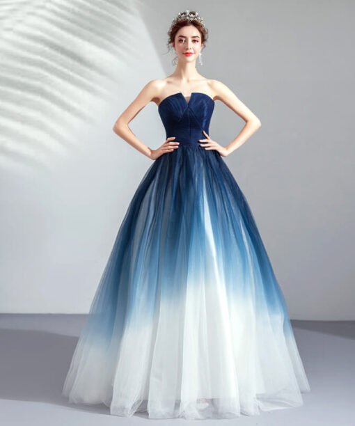 strapless prom dress long-951-04