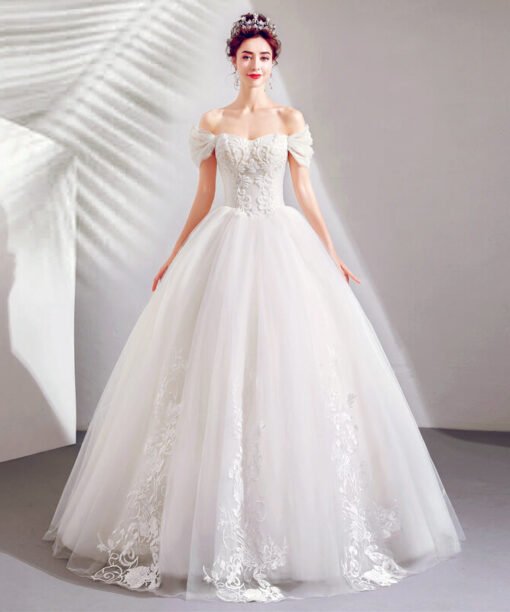 white wedding dress simple-948-06