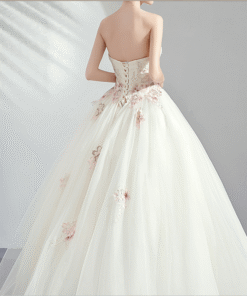 white wedding dress with pink-954-01