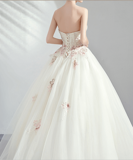 white wedding dress with pink-954-01