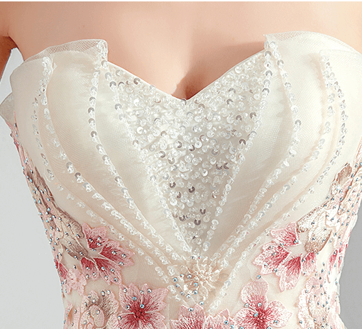 white wedding dress with pink-954-02