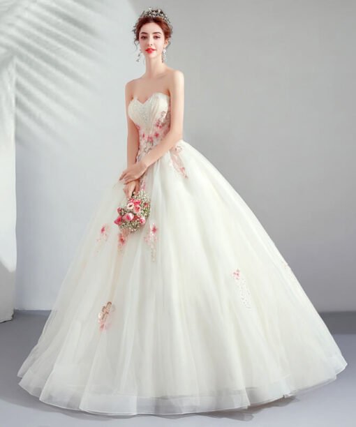 white wedding dress with pink-954-08