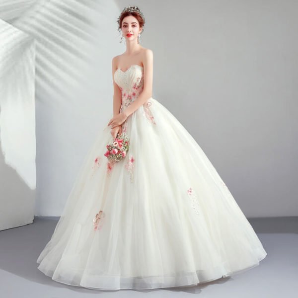 white wedding dress with pink-954-08