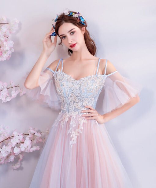 Spaghetti Strap pink dress 963-03