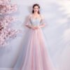 Spaghetti Strap pink dress 963-05
