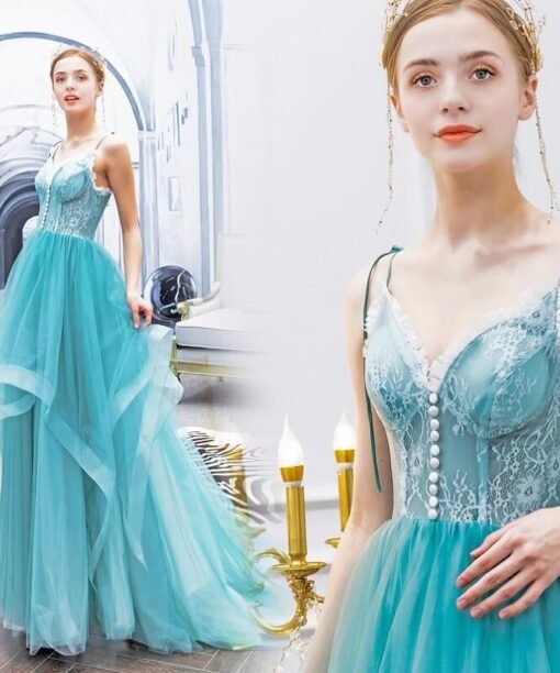 Spaghetti Strap prom dress 960-03