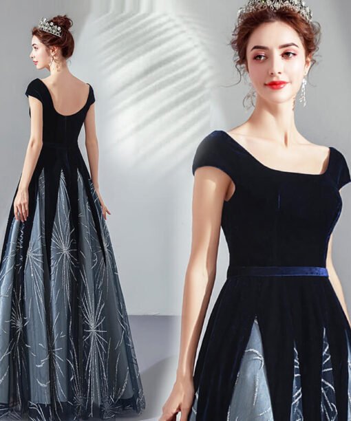 dark blue prom dress 964-03