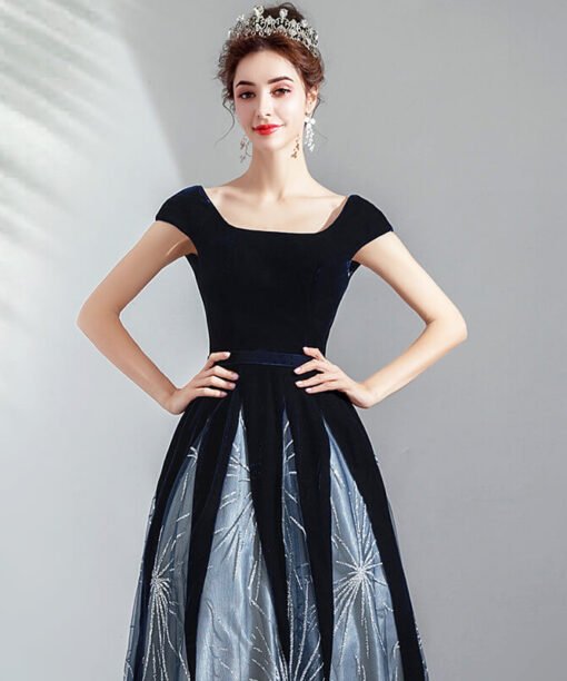 dark blue prom dress 964-05