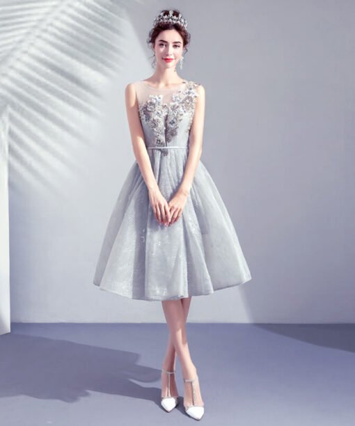 silver cocktail dress 961-05