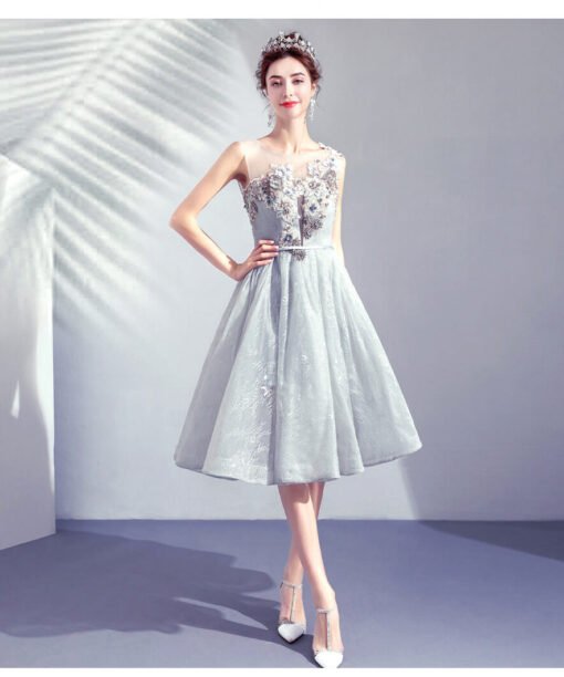 silver cocktail dress 961-09