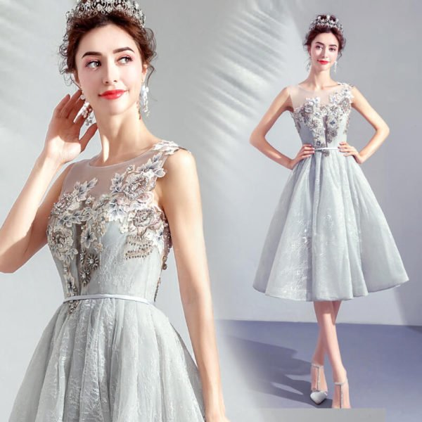 silver cocktail dress 961-10