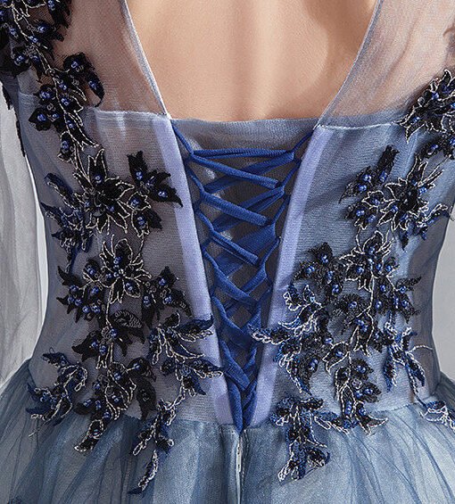 blue and white prom dress 971-02