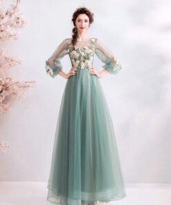 long sleeve prom dress cheap 969-09