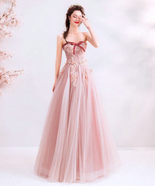 pink strapless prom dress 970-06