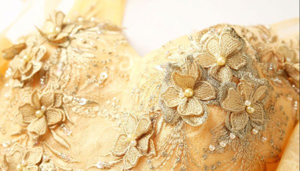 Yellow Prom Dress V Neck Sleeveless Birthday Dress - Image 6