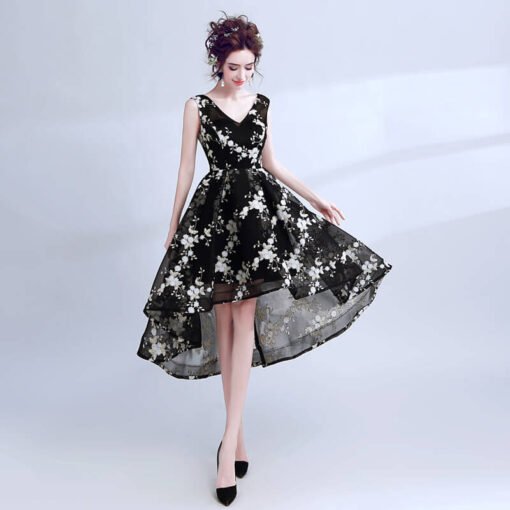 black high low prom dress 979-02
