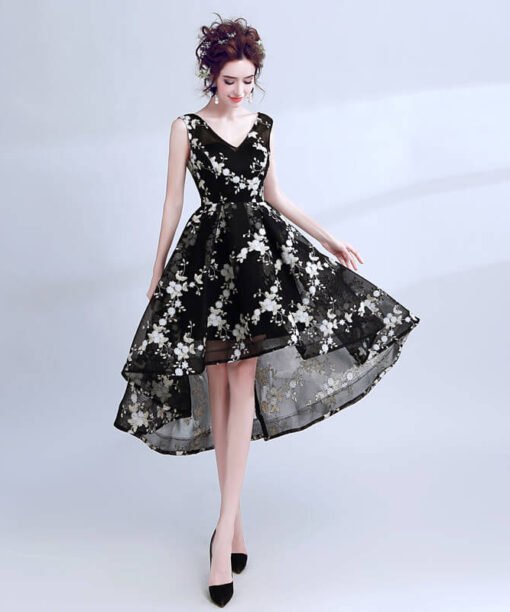 black high low prom dress 979-02