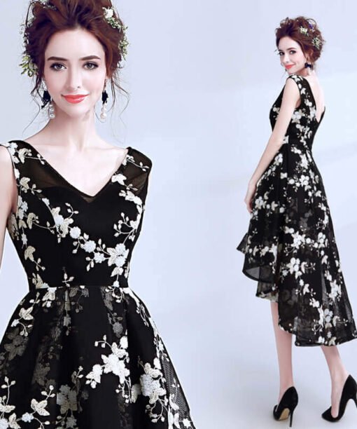 black high low prom dress 979-03