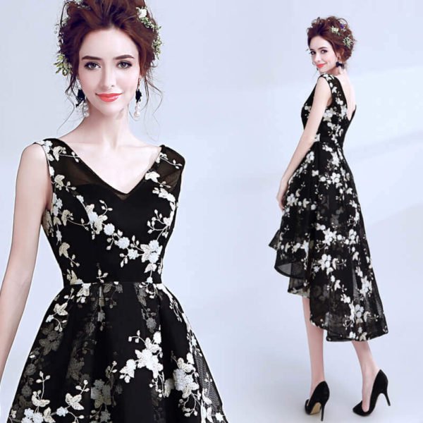 black high low prom dress 979-03