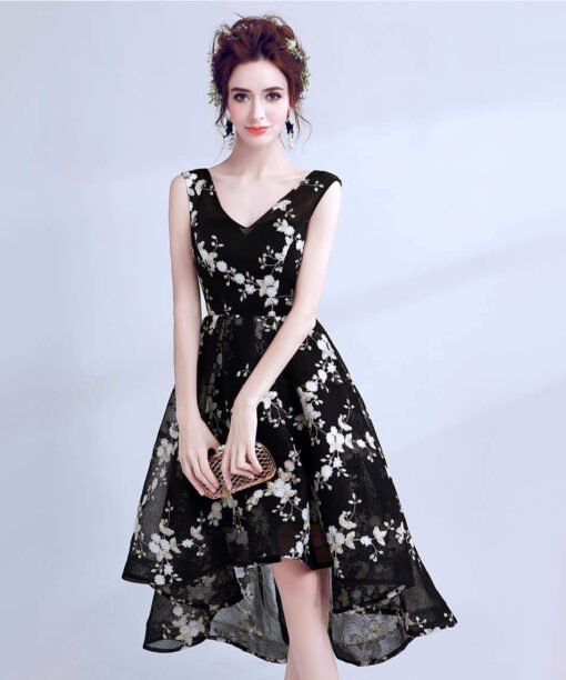 black high low prom dress 979-07