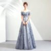 off the shoulder blue dress 981-07