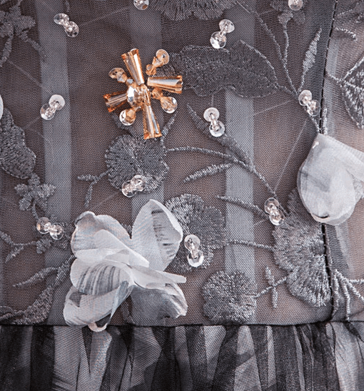 strapless black dress long 977-02