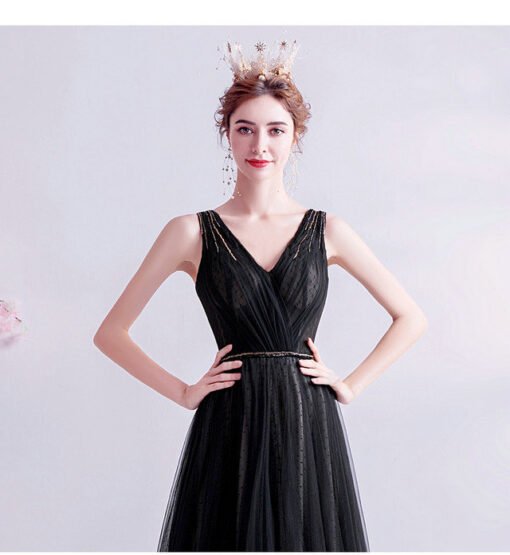 black long evening dress 993-03