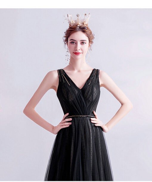 black long evening dress 993-03