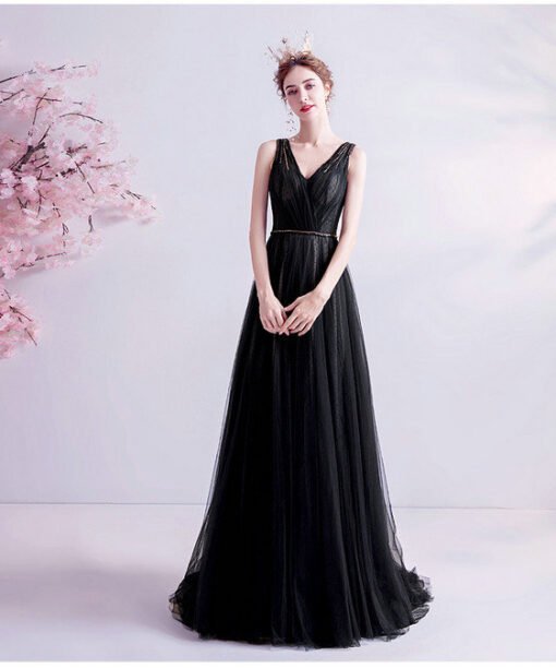 black long evening dress 993-04