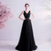 black long evening dress 993-05