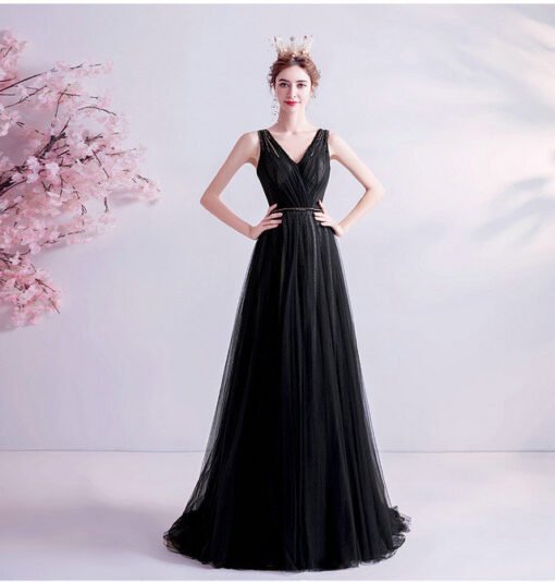 black long evening dress 993-05