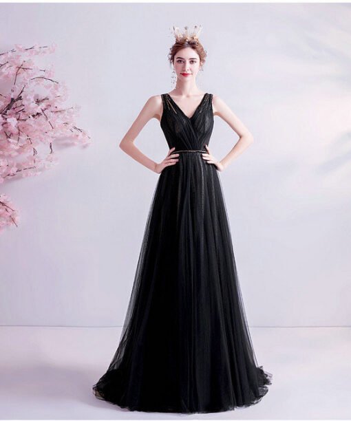 black long evening dress 993-05