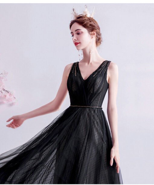 black long evening dress 993-06